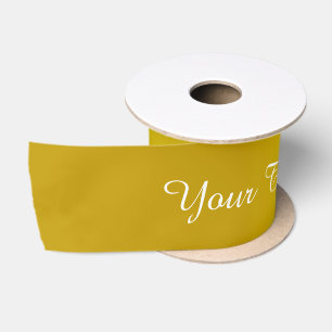 STRIPES gradients - yellow + your text Satin Ribbon