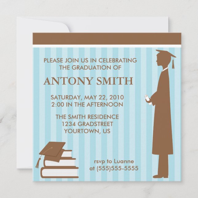 Stripes Graduation Invitation (Front)