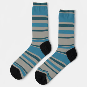 Stripes Gray and Blue Socks
