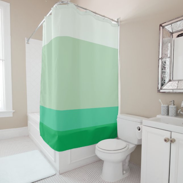 Stripes Green eggshell coriander : Spring Palette Shower Curtain (In Situ)