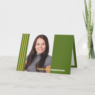 Stripes green graduation multi photo announcement