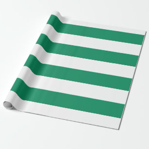 Stripes   Green & White   Customisable   Wrapping Paper