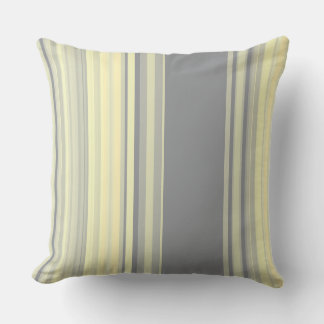 Stripes Grey and Wheat Throw Pillow