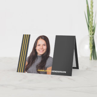 Stripes grey graduation multi photo announcement