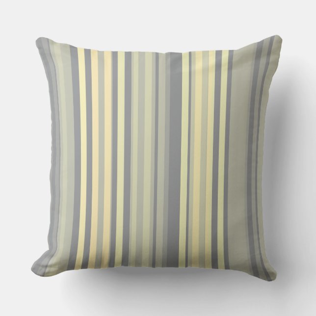 Stripes Greys and Wheat Blends Cushion (Front)