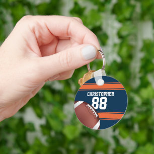 Stripes  Grid Iron Football fan Key Ring
