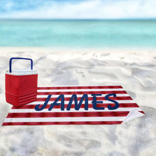 Stripes In Abstract Beach Towel