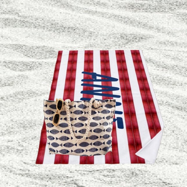 Stripes In Abstract Beach Towel (These Bold Red, White, and Blue, stripes, are somewhat patriotic!)