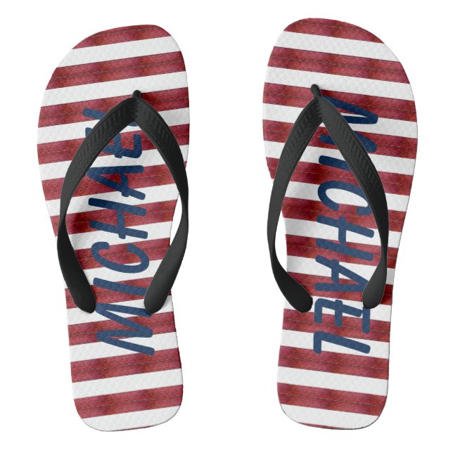 Stripes In Abstract  Flip Flops (Footbed)