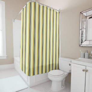 Stripes In Gold Grey Yellow Shower Curtain