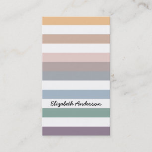 Stripes In Hot Fall Natural Beach Colours Business Card