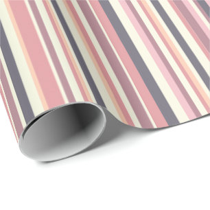 Stripes in muted tones wrapping paper