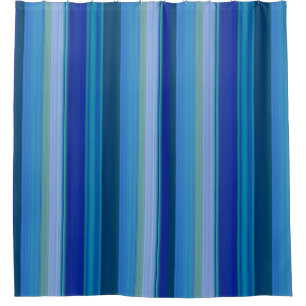  Stripes in Shades of Blue Shower Curtain