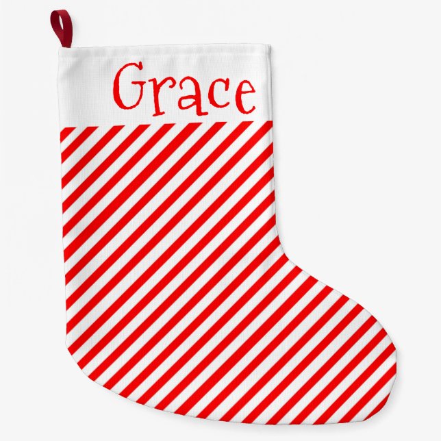 Stripes Large Christmas Stocking (Front)