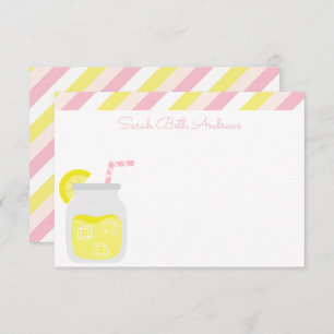Stripes & Lemonade Personalised Note Cards