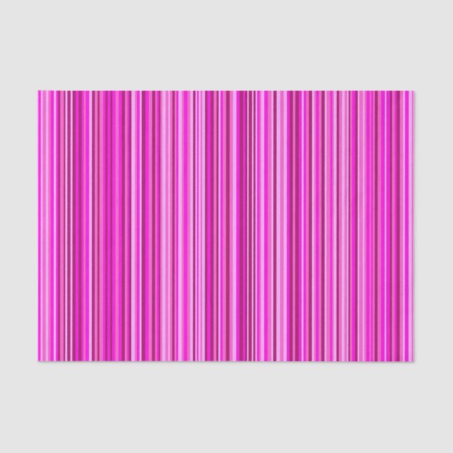 Stripes/Lines Coloured Various Shades of Red/Pink Tissue Paper (Front)