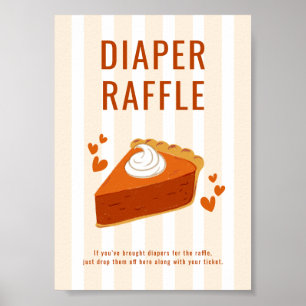 Stripes Little Cutie Pie Diaper Raffle Table Sign