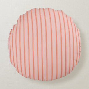 Stripes Modern Coral Peach Minimalist Elegance Round Cushion