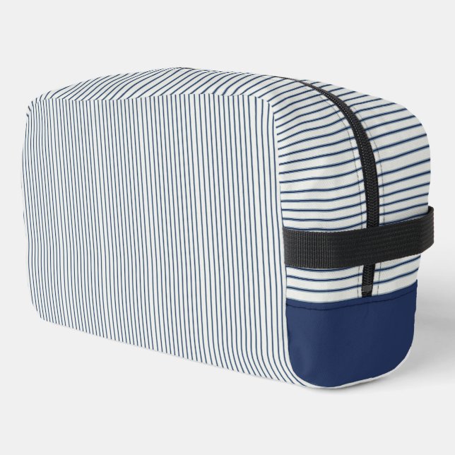 Stripes Modern Indigo Minimalist Elegance Dopp Kit (Left Corner)