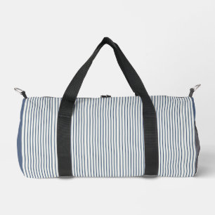 Stripes Modern Indigo Minimalist Elegance Duffle Bag