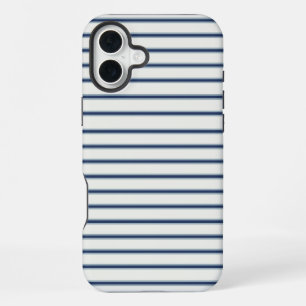 Stripes Modern Indigo Minimalist Elegance iPhone 16 Plus Case