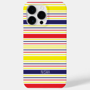 Stripes Modern Trendy Colourful Personalised Case-Mate iPhone 14 Pro Max Case
