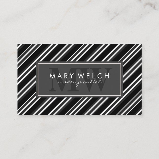 Stripes Monogram (appointment card) Appointment Card (Front)