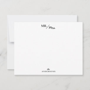 Stripes Mr and Mrs Couples Personalised Stationery Card
