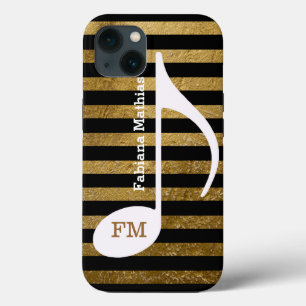 Stripes Music Note Personalised iPhone 13 Case