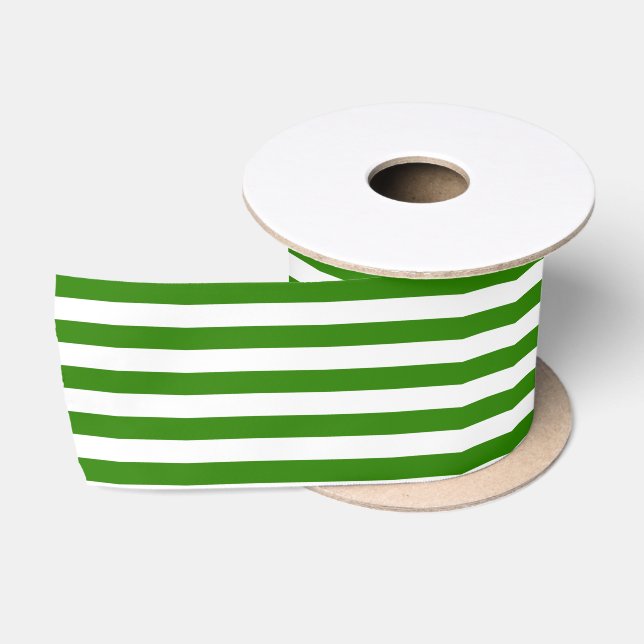 Stripes Napier Green Satin Ribbon (Spool)