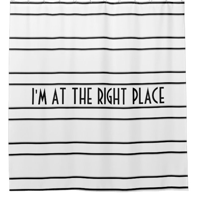 Stripes narrow black shadow + your backg. & idea shower curtain (Front)