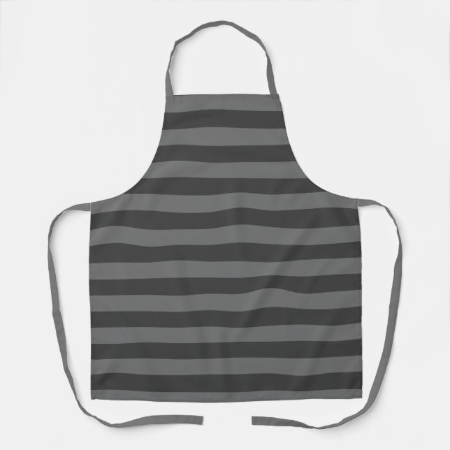 Stripes of Grey All-Over Print Apron (Front)