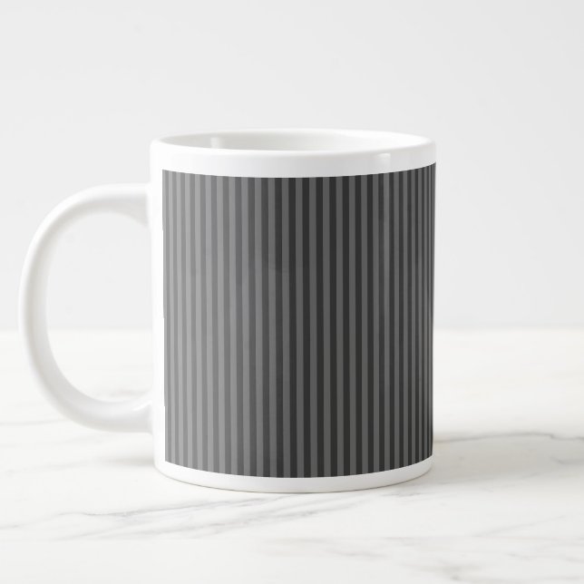 Stripes Of Grey Large Coffee Mug (Left)