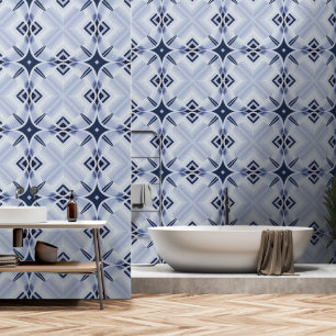 Stripes of harmony blue and grey wallpaper