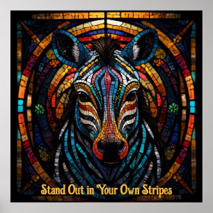 Stripes of Inspiration: Embrace Your Unique Life Poster