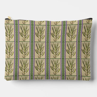 Stripes of Kalanchoes on Moss Green Accessory Pouch