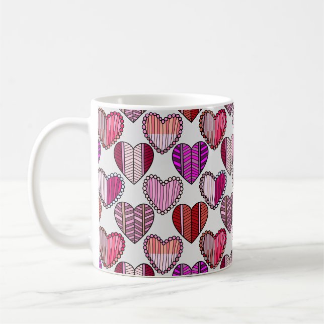 Stripes of Love: A Heartfelt Symphony Coffee Mug (Left)