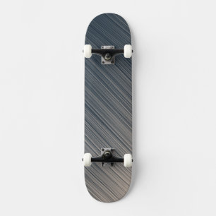 Stripes of Slate and Cream Skateboard