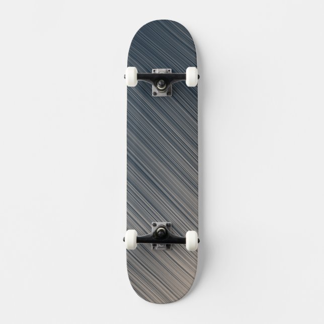 Stripes of Slate and Cream Skateboard (Front)