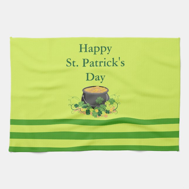 Stripes of St. Patrick's Tea Towel (Horizontal)