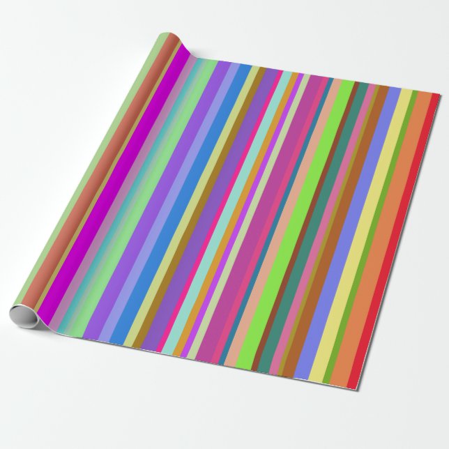 Stripes of Various Colours Wrapping Paper (Unrolled)