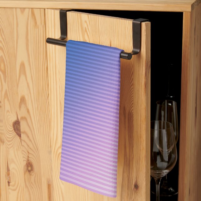 stripes , ombre , pink gradient tea towel (Thirds Fold)