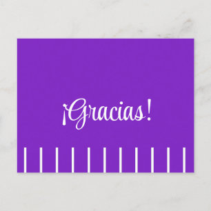 Stripes on Spanish Thank You Postcard