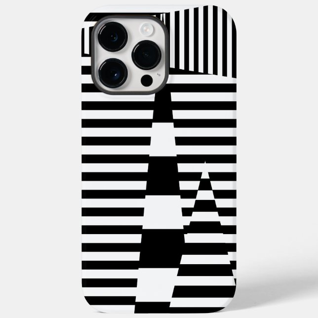Stripes on Stripes in Black and White Case-Mate iPhone Case (Back)