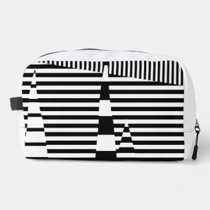 Stripes on Stripes in Black and White Dopp Kit
