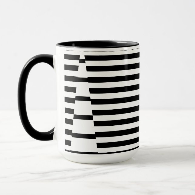 Stripes on Stripes in Black and White Mug (Left)