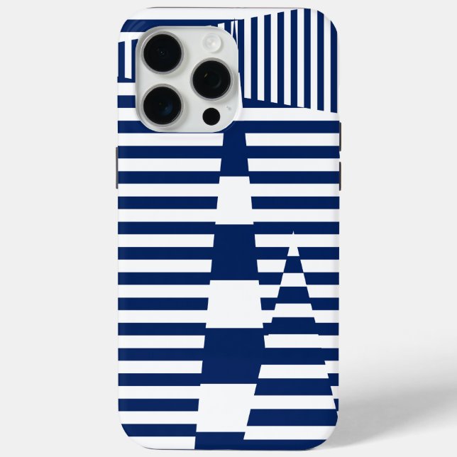 Stripes on Stripes in Blue and White Case-Mate iPhone Case (Back)
