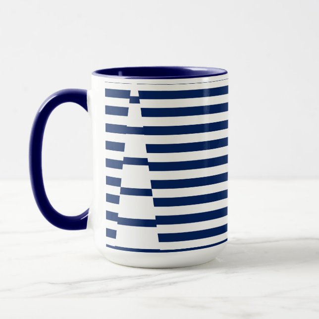 Stripes on Stripes in Blue and White Mug (Left)