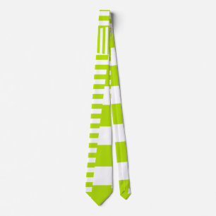 Stripes on Stripes - Lime Green and White Tie