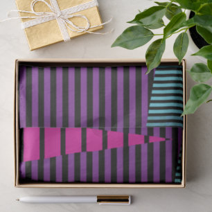 Stripes on Stripes - Pink, Purple, Blue and Black Tissue Paper